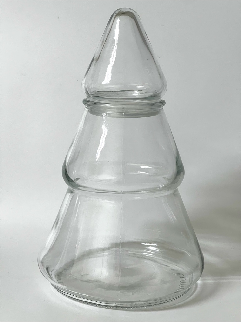 Anchor Hocking Clear Glass Christmas Tree Decorative Candy Cookie Jar 9 in